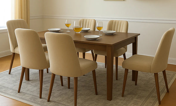 ترابيزة سفرة 180سم + 6 كراسي